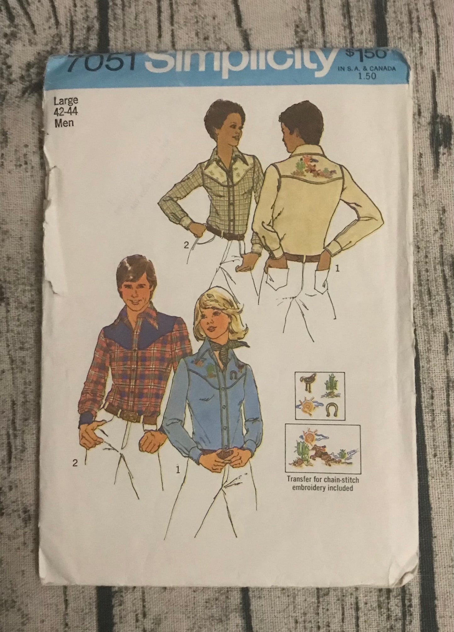 Simplicity 7051 Men's Western Shirt