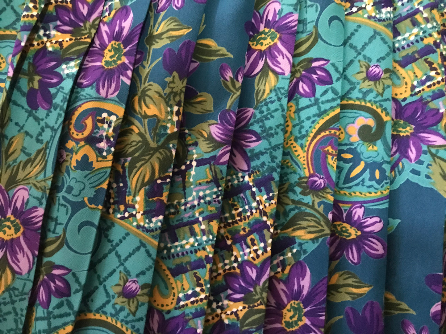 Teal 80's Leslie Fay Midi Dress