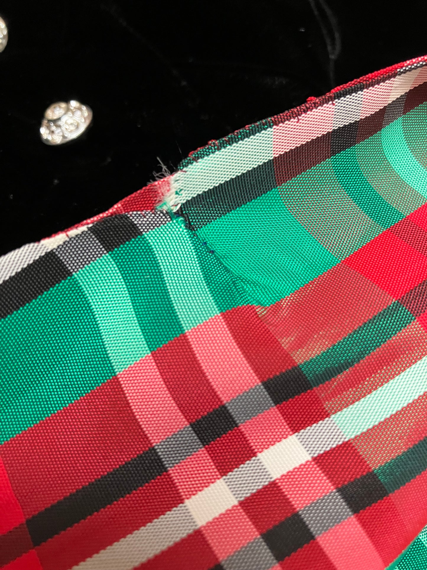 Black Velvet and Tartan Plaid Taffeta Teena Paige Holiday Maxi Dress