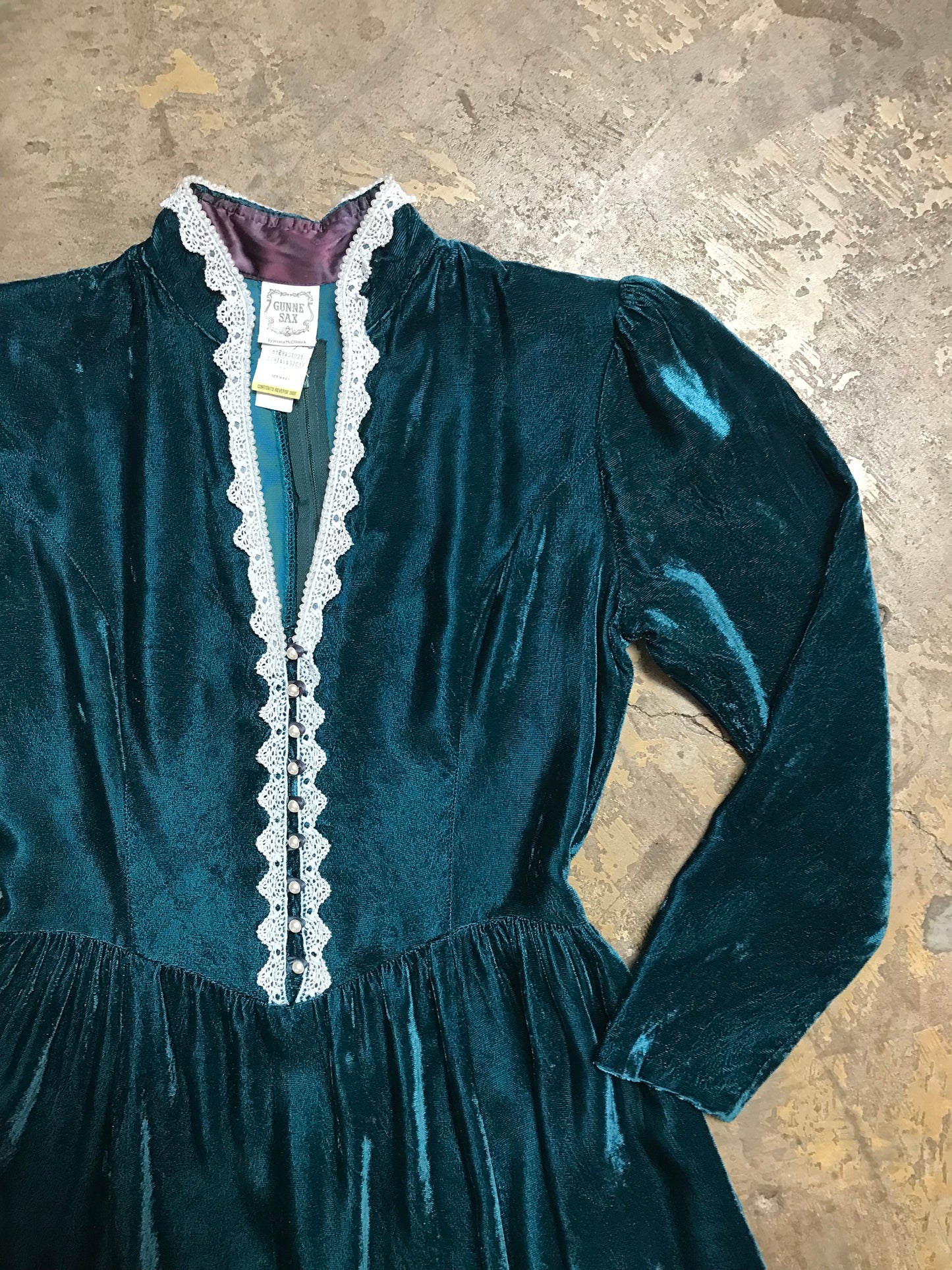 70’s Gunne Sax Victorian Style Velveteen Dress