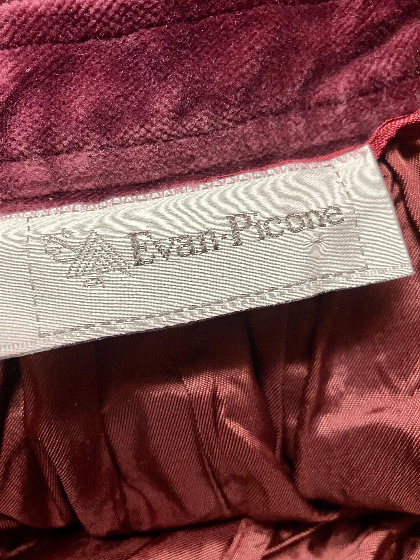 1970's Evan Picone Muted Plum Velvet Skirt