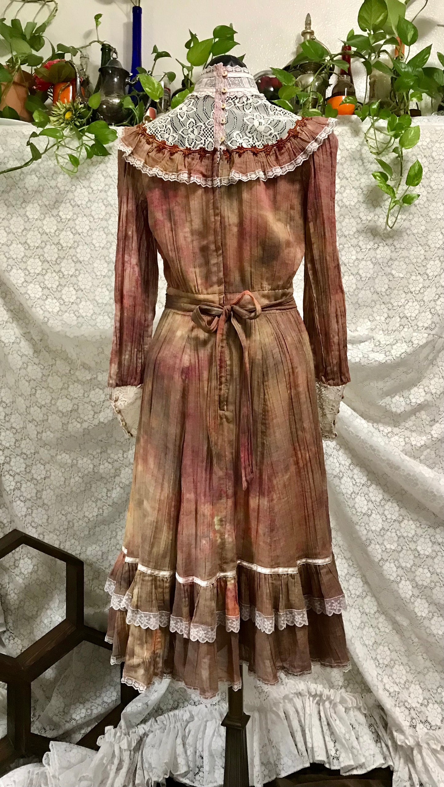Tie Dye Gauze & Lace Gunne Sax