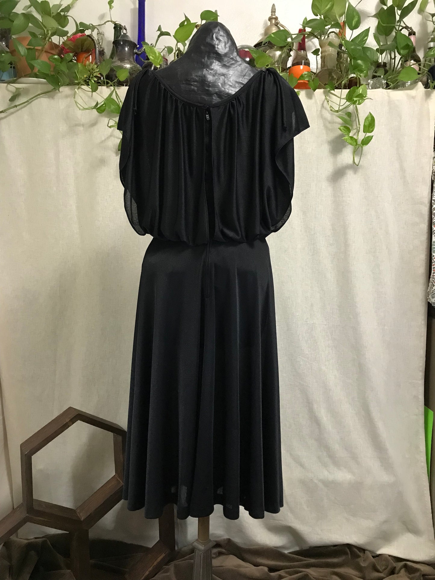 Classic in Black 70's Midi Dress