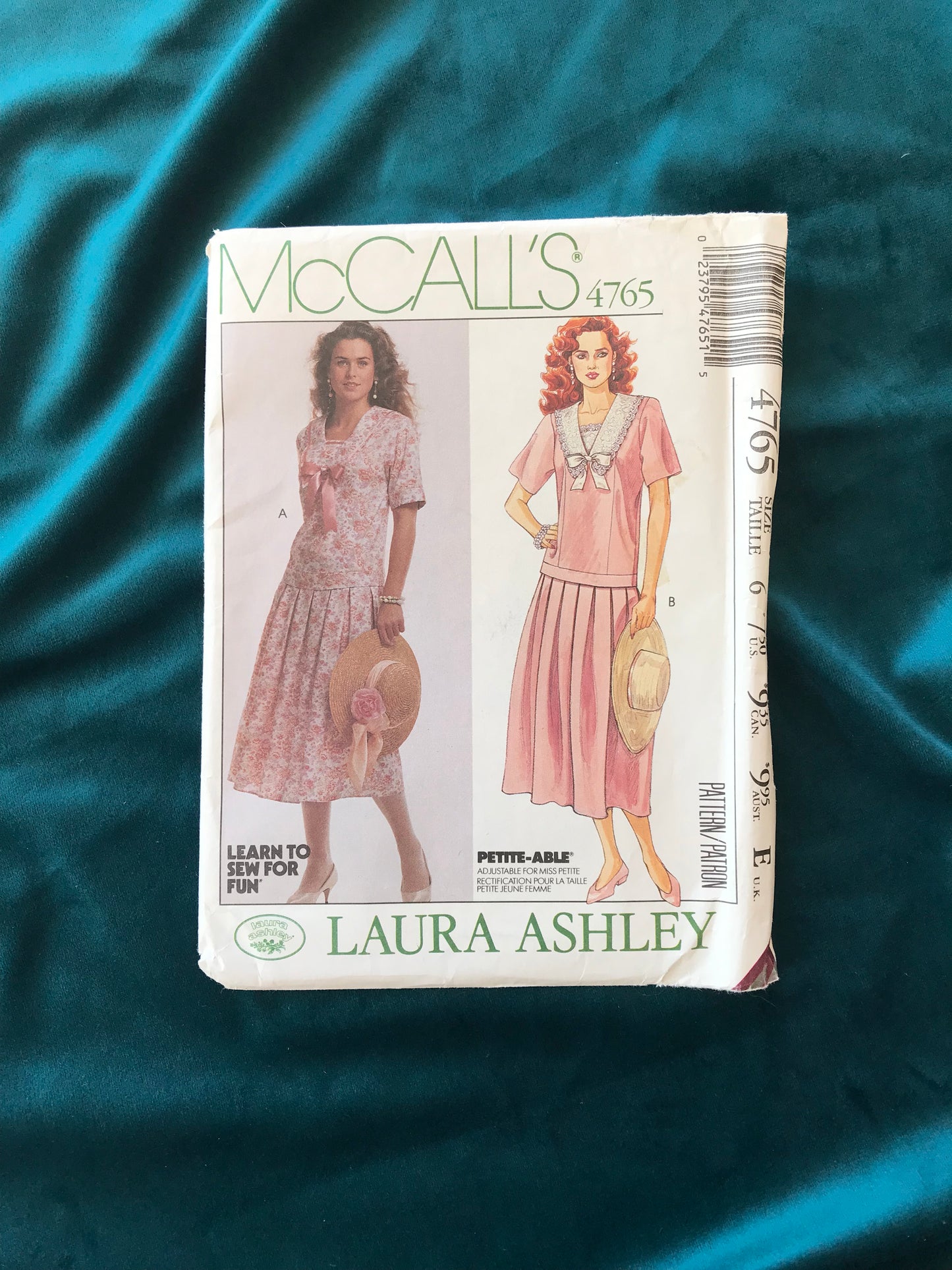 McCall’s 4765 Lauren Ashley 80’s Drop Waist Dress