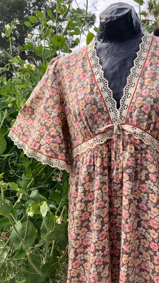 Floral Boho 70's Dress by Gillies