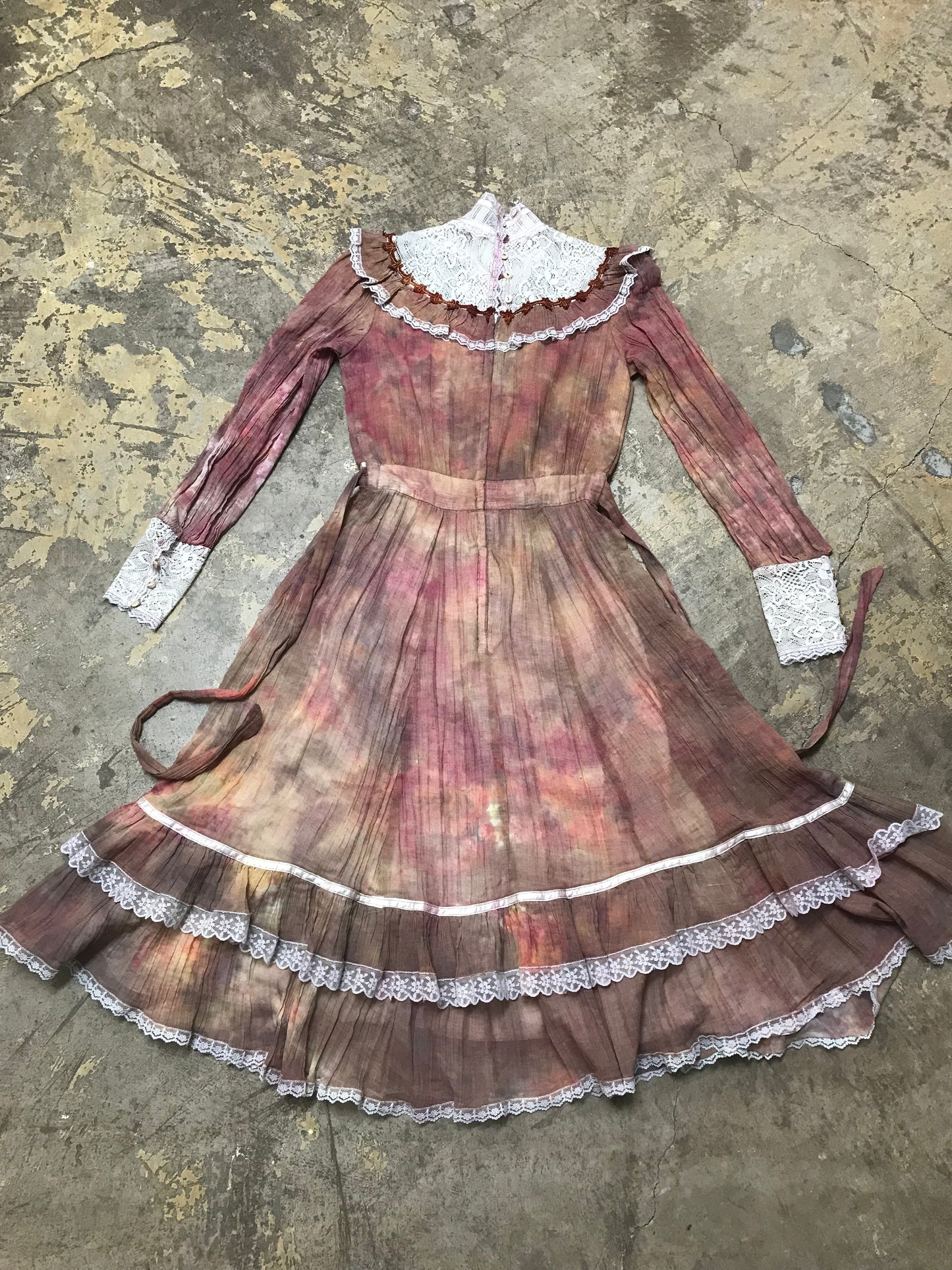 Tie Dye Gauze & Lace Gunne Sax
