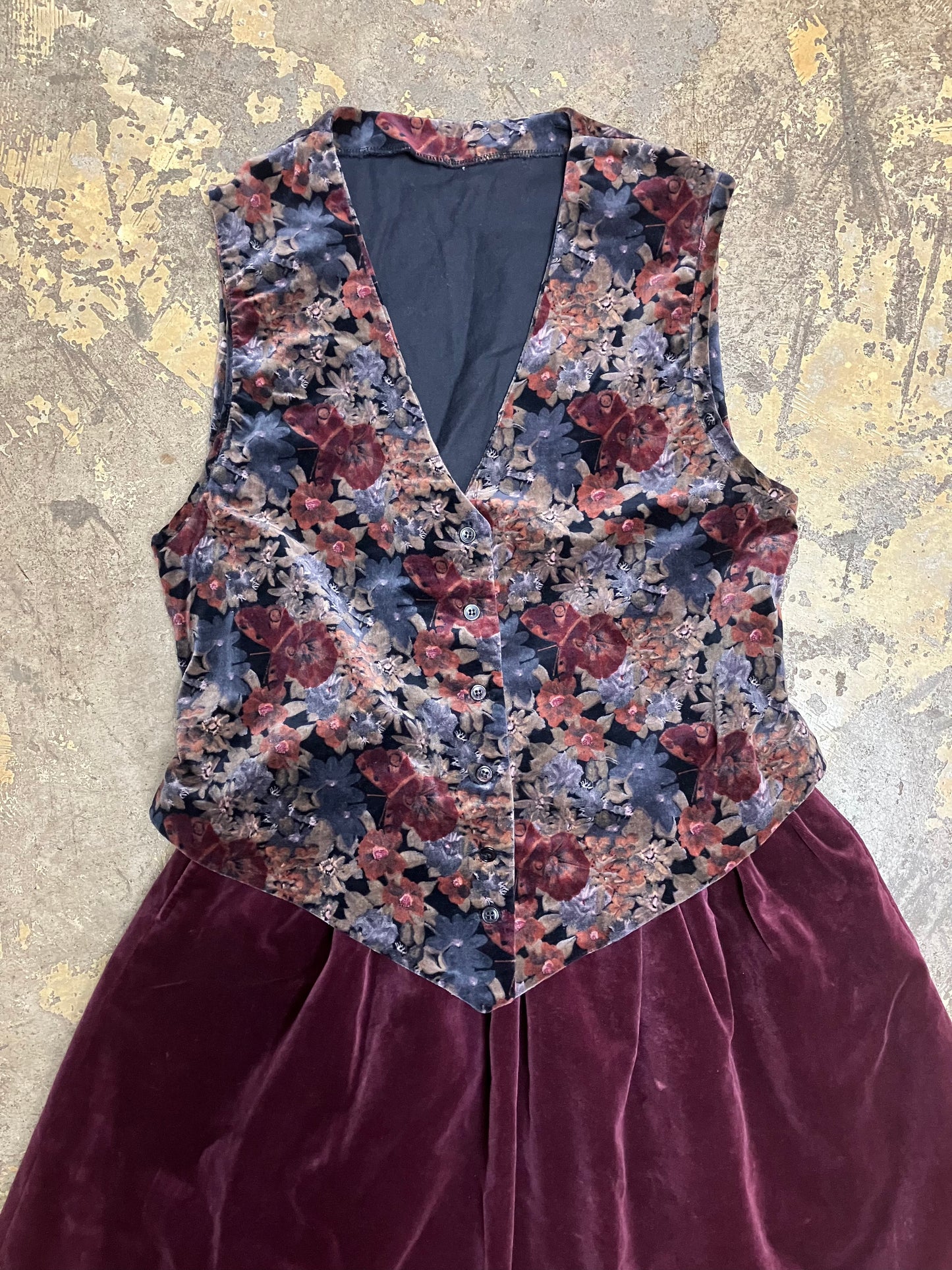 VNT Floral Velvet Vest