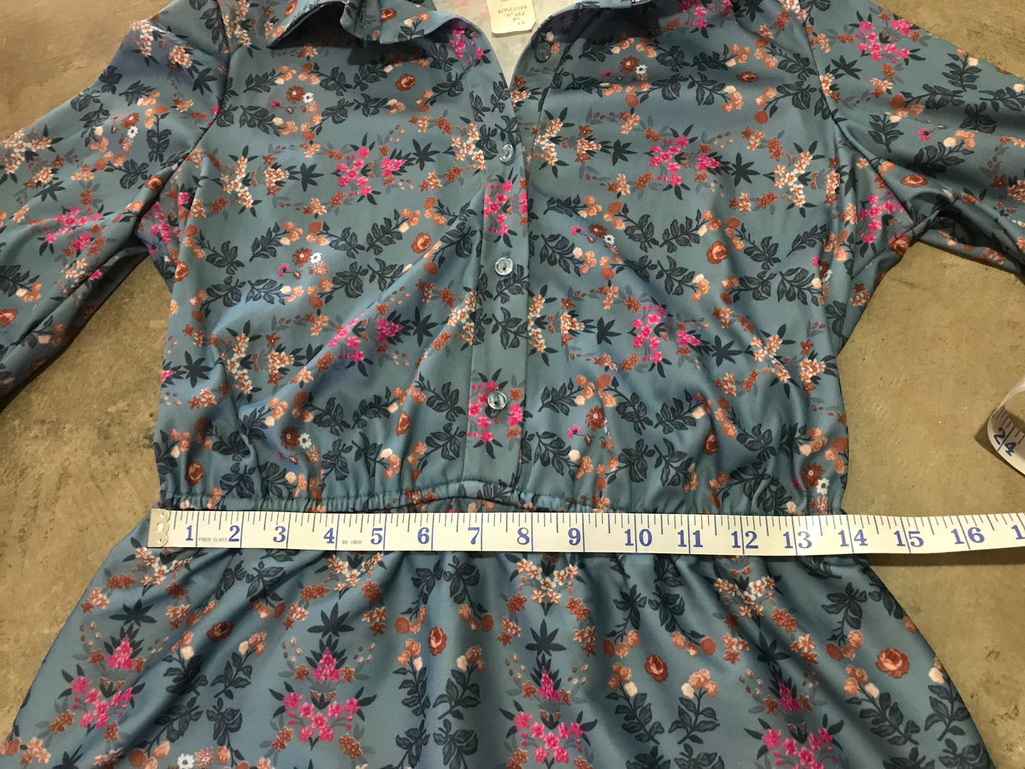 Elayne of California Blue Floral Dress