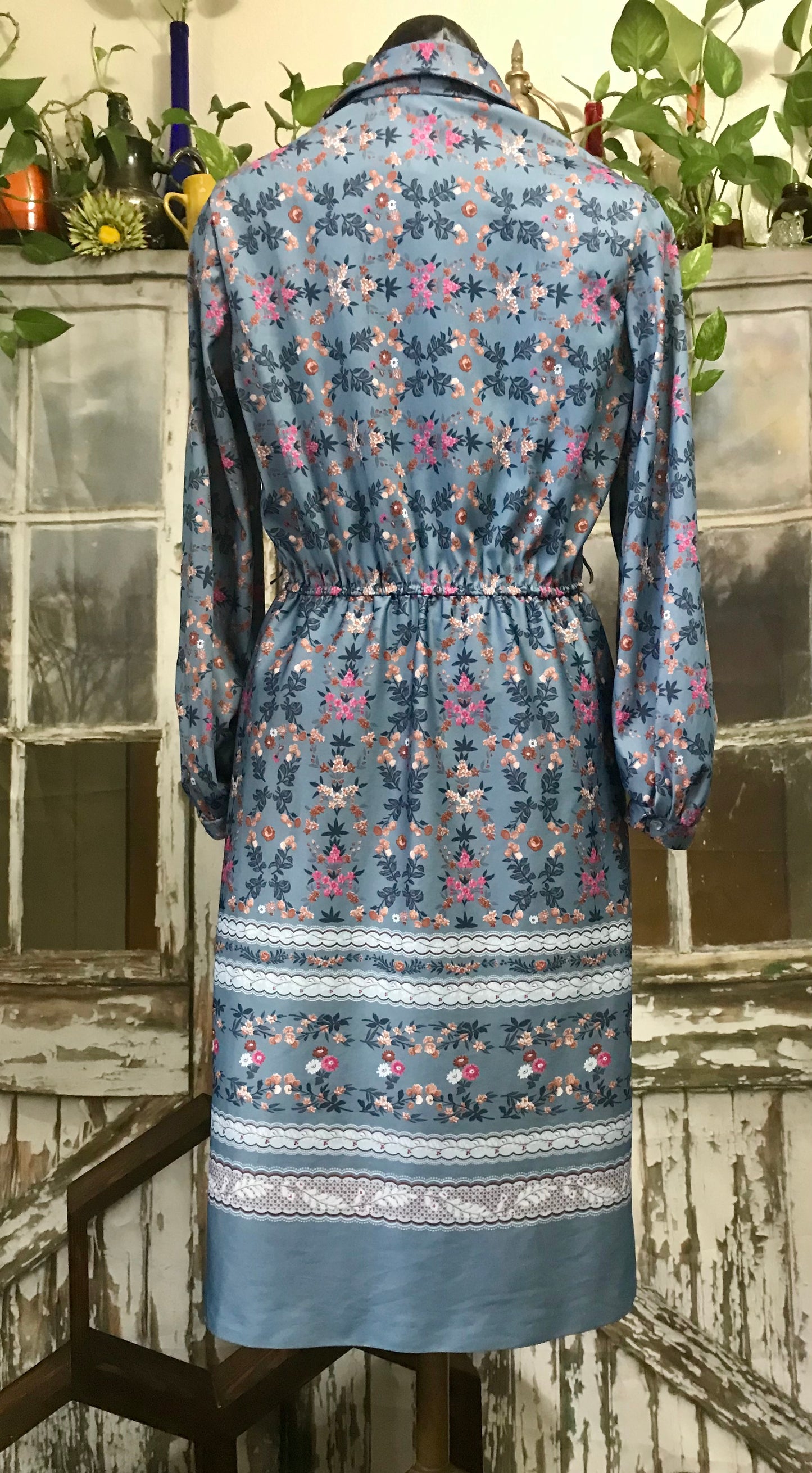 Elayne of California Blue Floral Dress