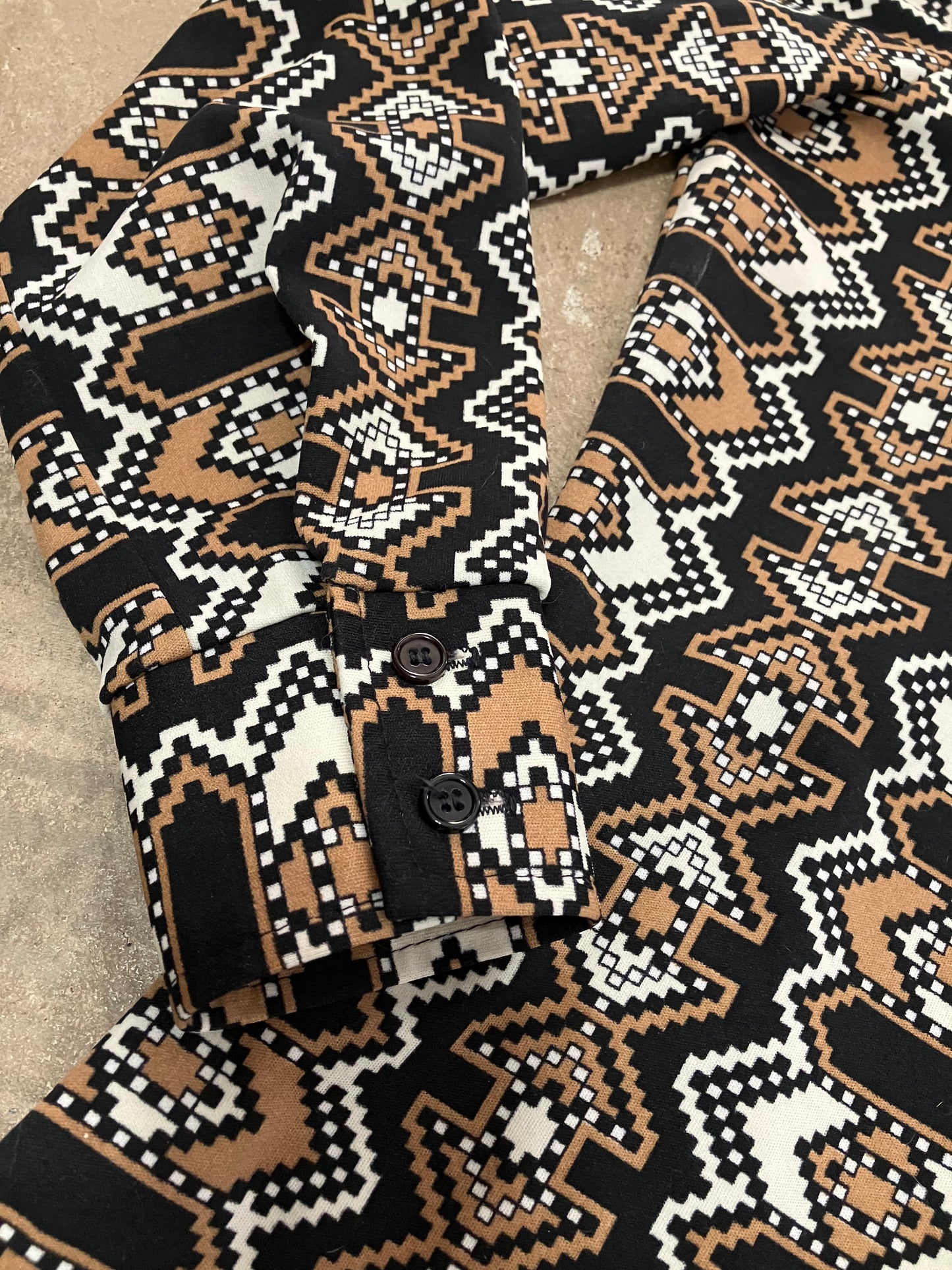 70's ACT III Geometric Button Down Blouse