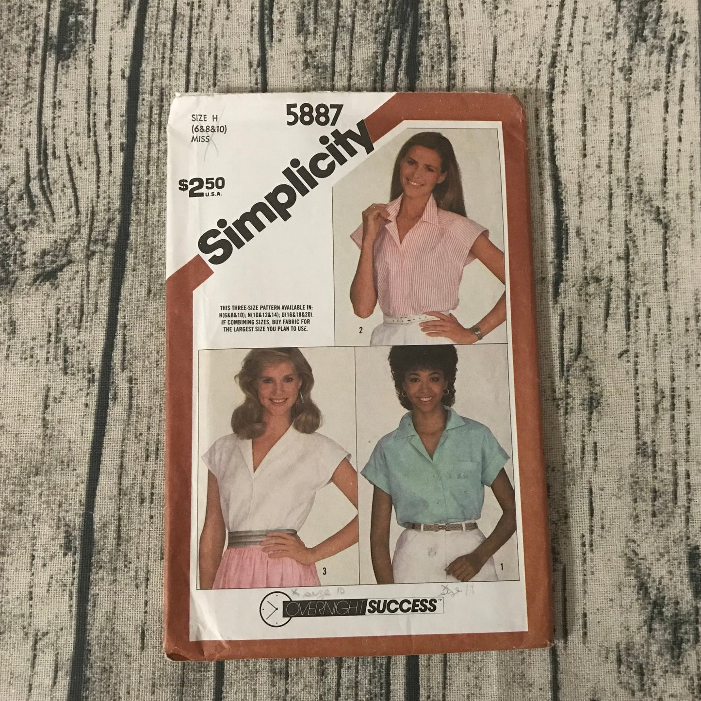 Simplicity 5887 Misses' Button Front Semi-Fitted Shirt Sizes 6-10