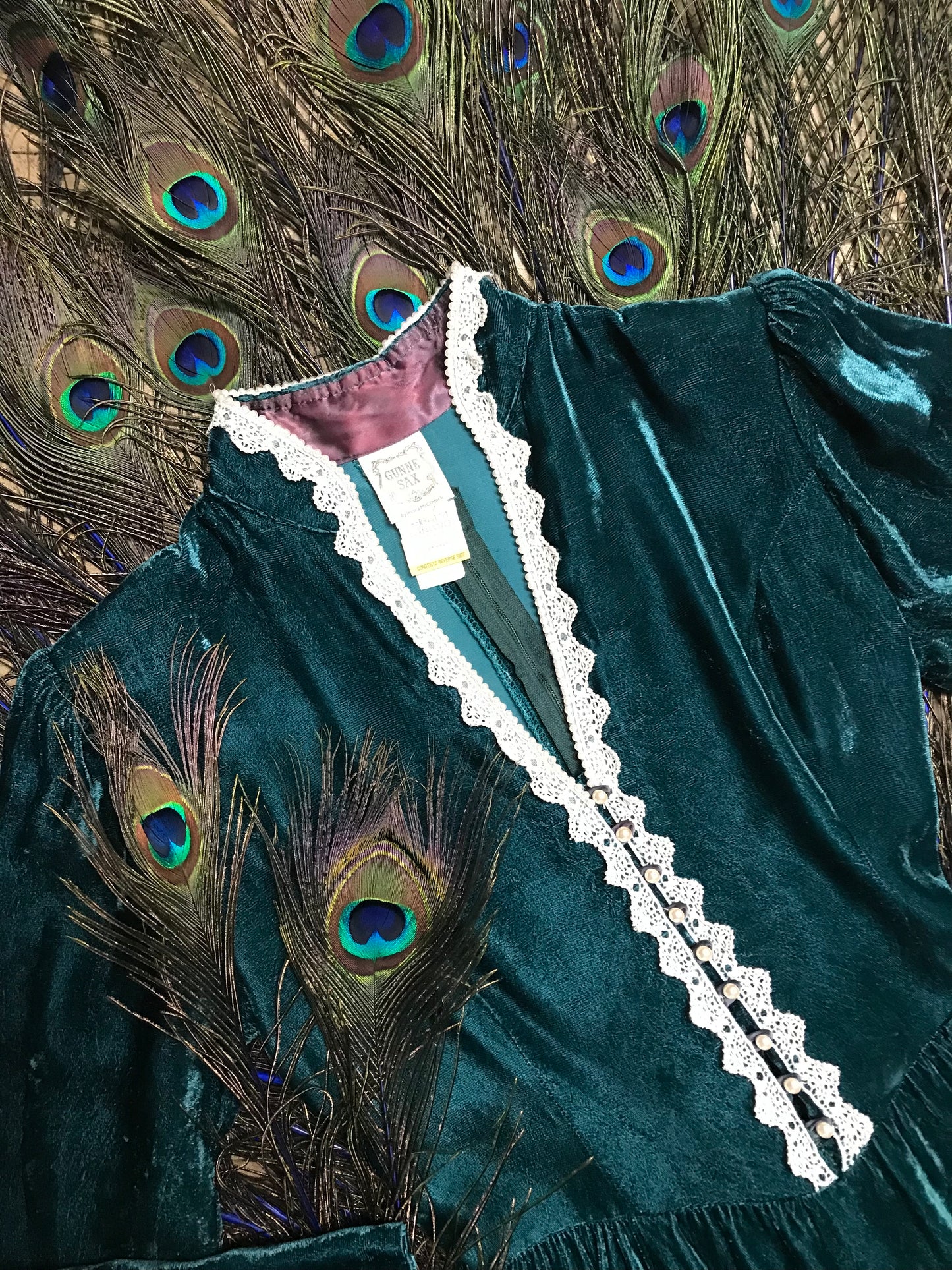 70’s Gunne Sax Victorian Style Velveteen Dress