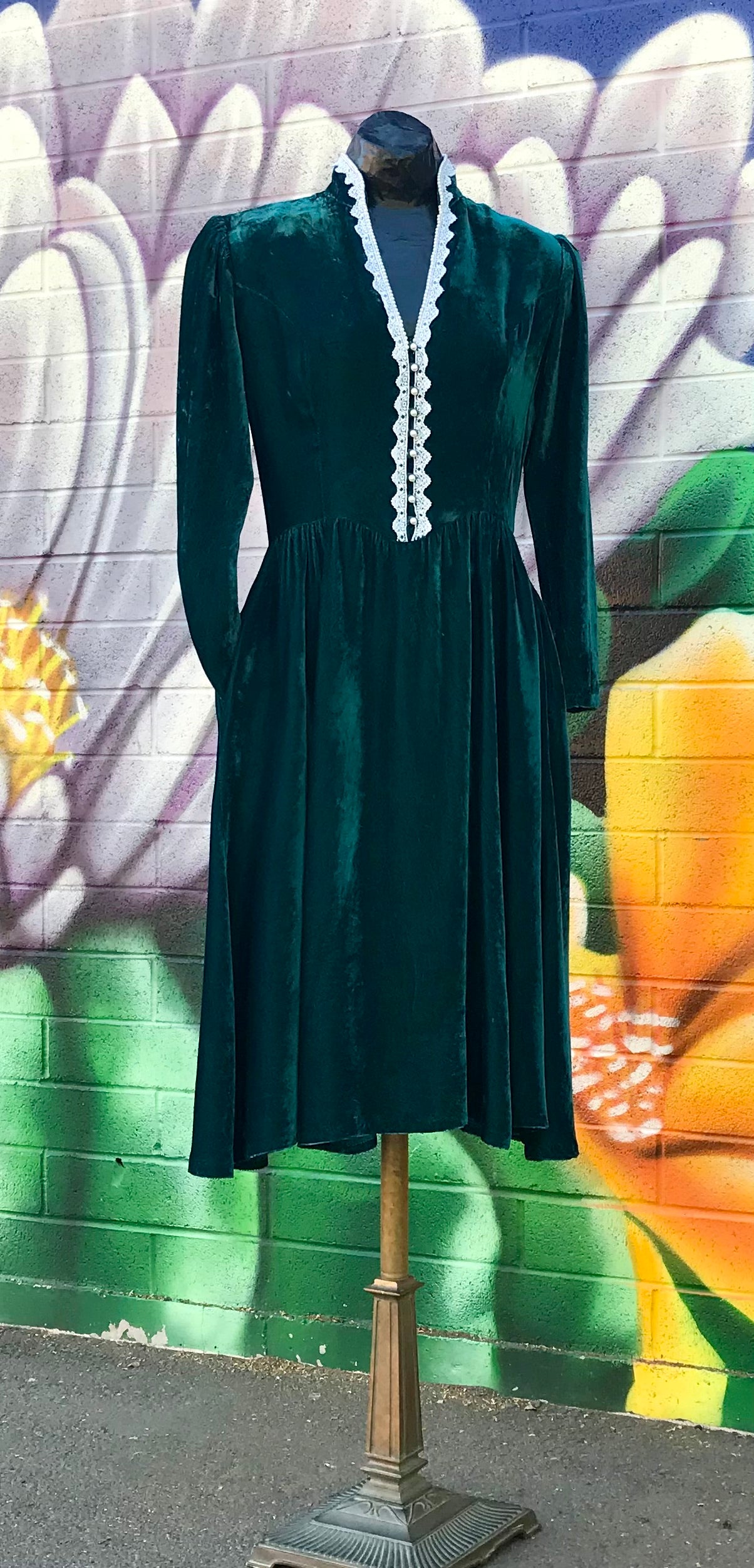 70’s Gunne Sax Victorian Style Velveteen Dress