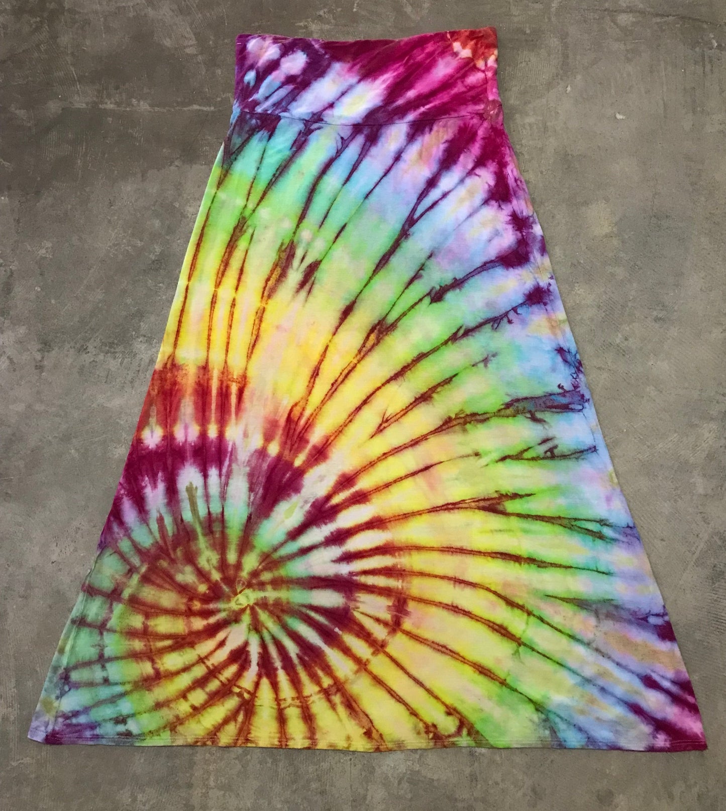 Rainbow Spiral Maxi Skirt