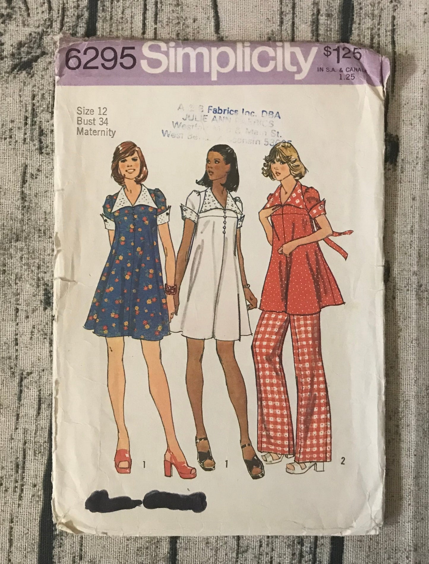 Simplicity 6295 Maternity Top and Pant Set or Short Dress