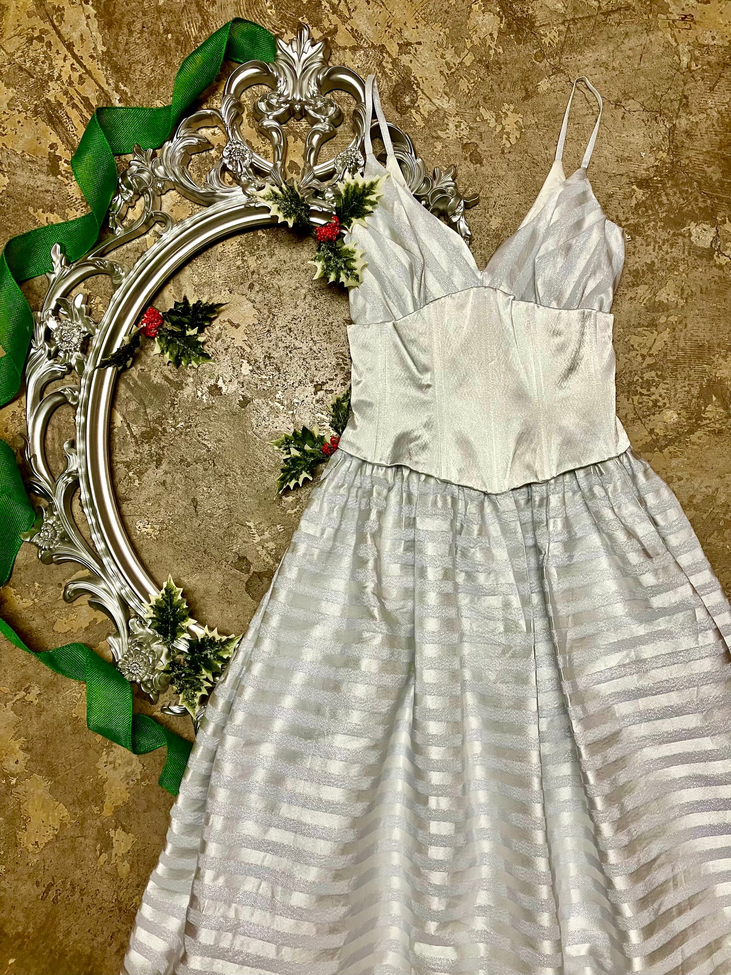 Sensational in Silver Scott McClintock Corset Gown