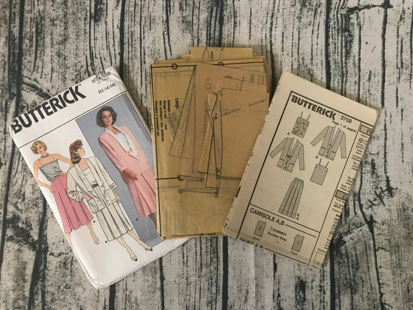 Butterick 3759 Misses' Jacket, Skirt and Camisole