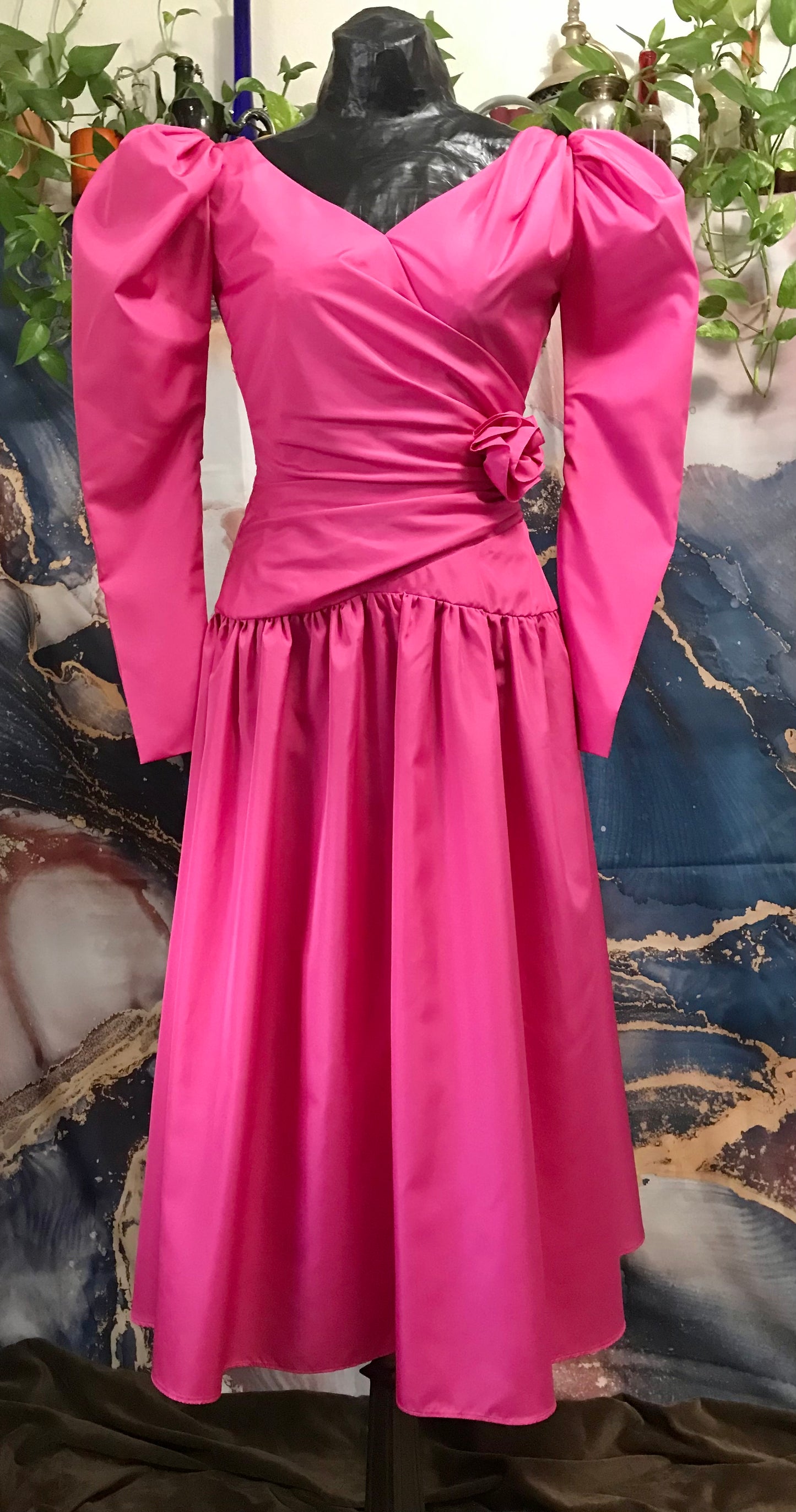 Hot Pink Perfection 80's Prom Dress By House of Bianchi