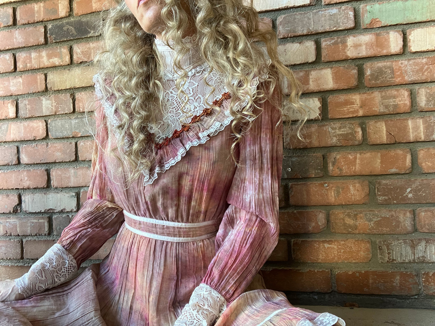 Tie Dye Gauze & Lace Gunne Sax