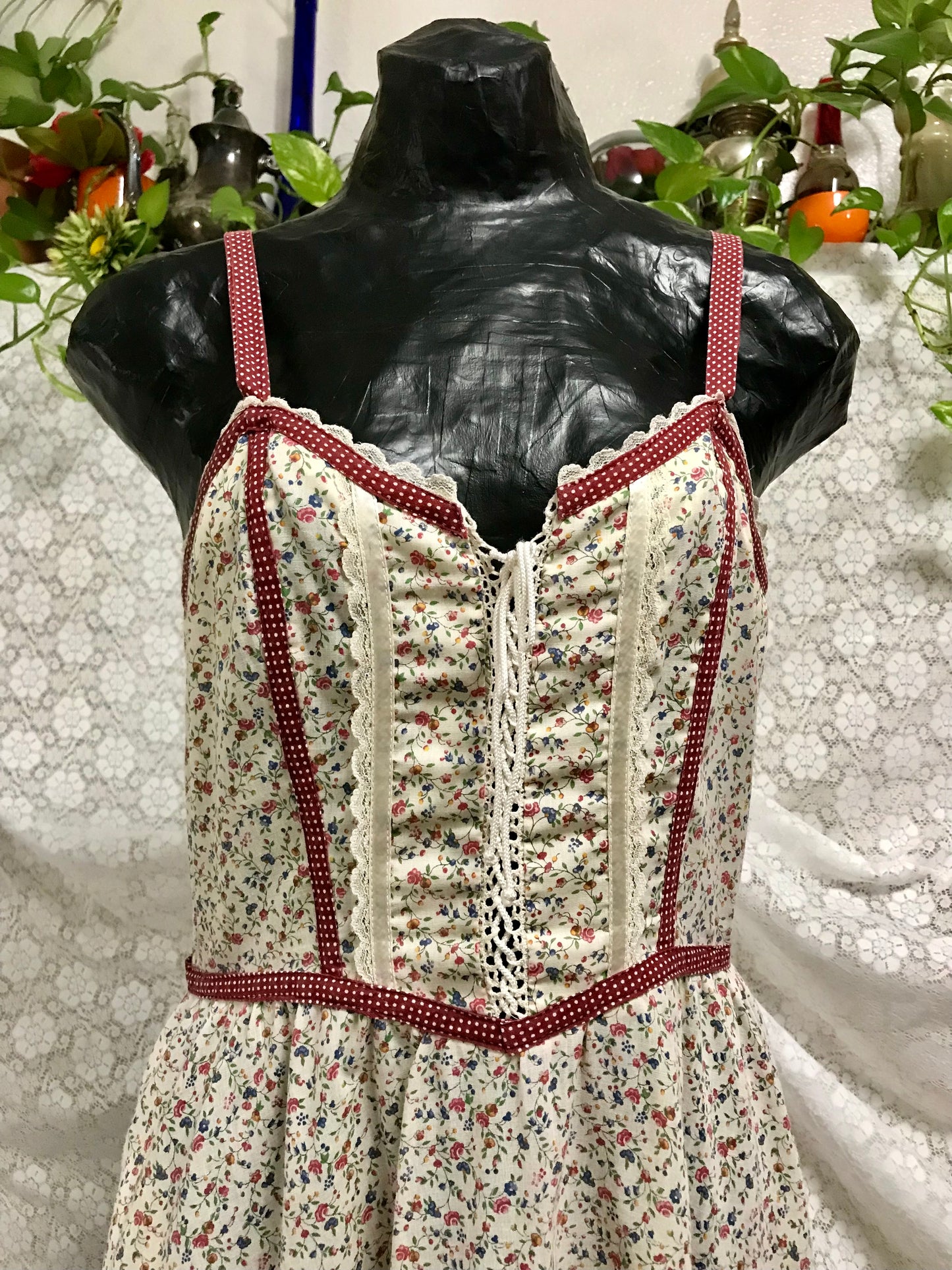 Gunne Sax Calico Corset Sundress