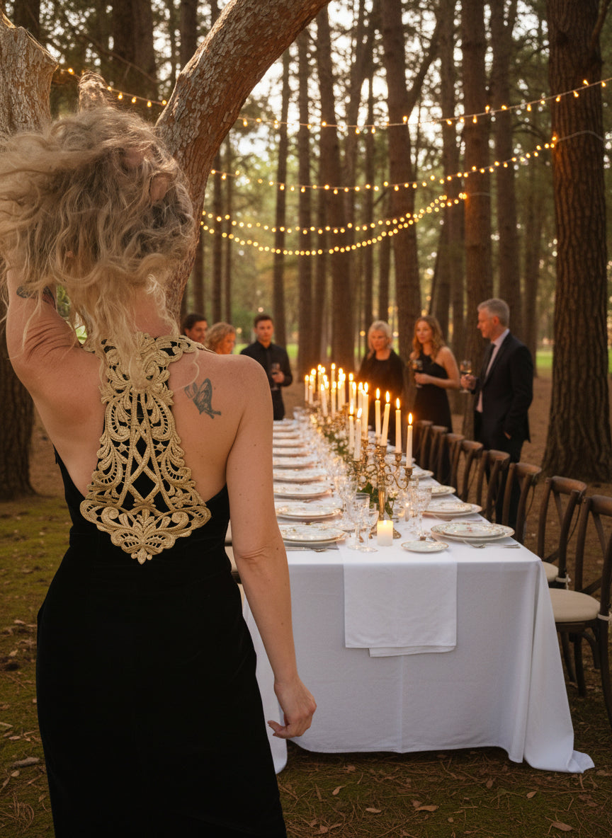 Glam in Gold Evening Gown by Scott McClintock