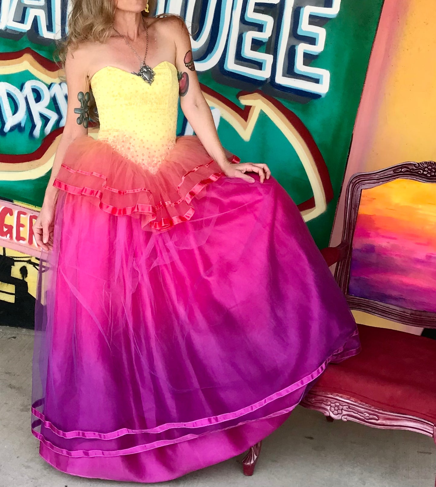 Glow Like a Goddess 80’s Gunne Sax Strapless Gown