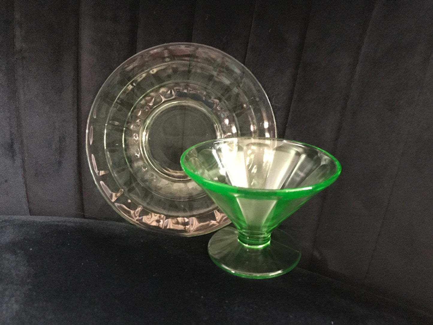 Hazel Atlas Sorbet Dish & Saucer Set