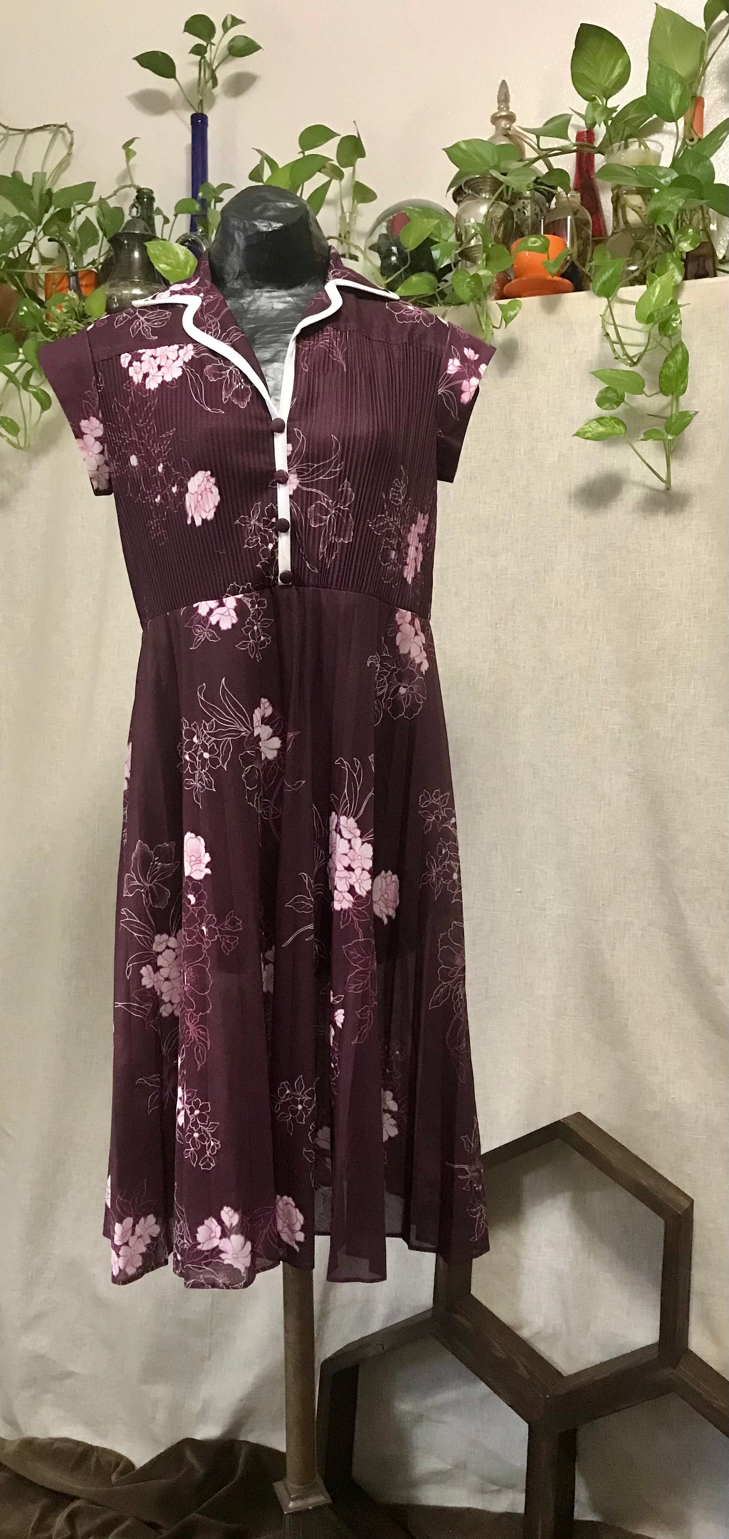 80's Pleasantly Plum A-Line Dress