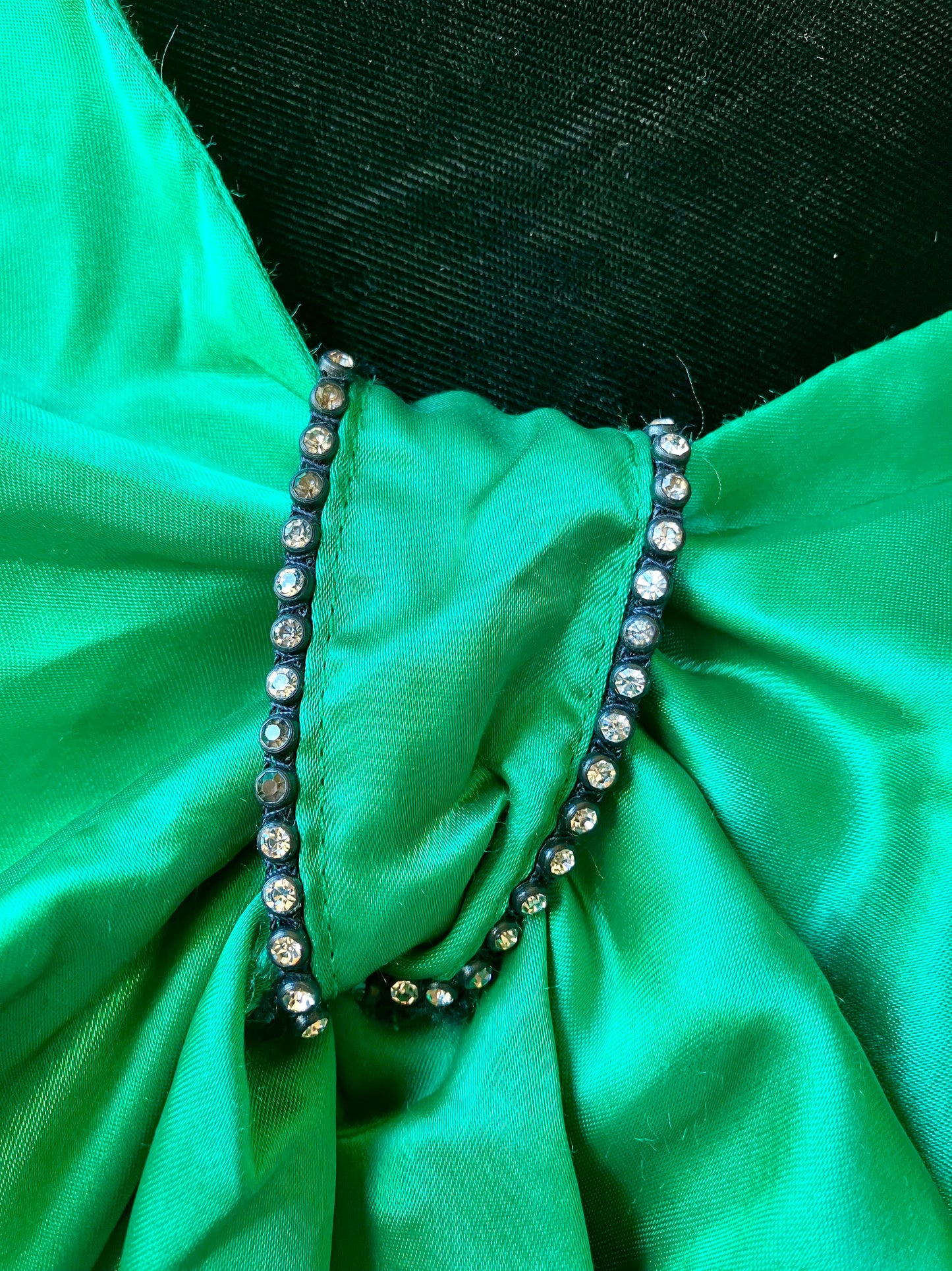 1980's Emerald Green Satin Gunne Sax Cocktail Dress