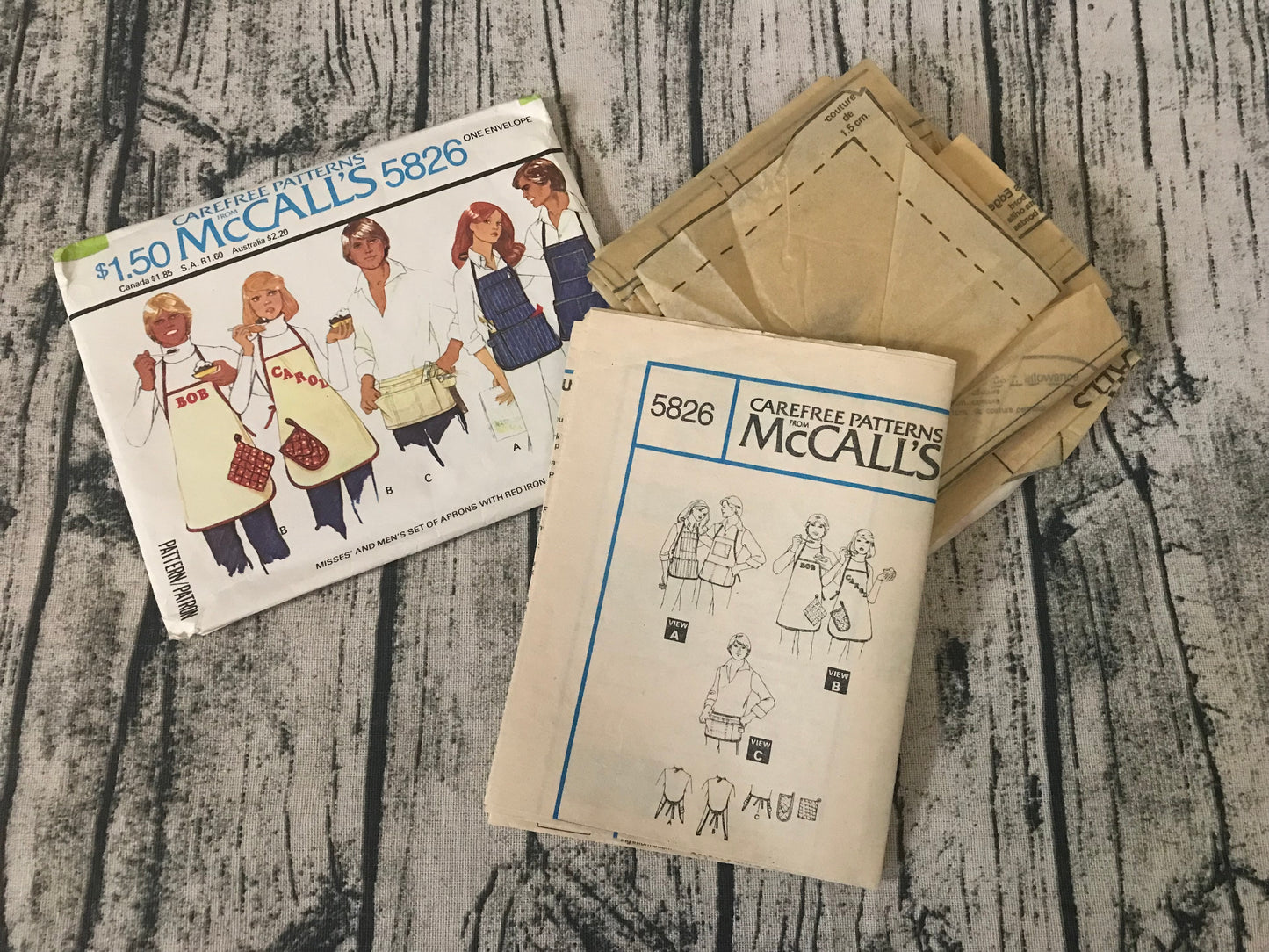 McCall's 5826 Misses' and Men's 70's Style Aprons