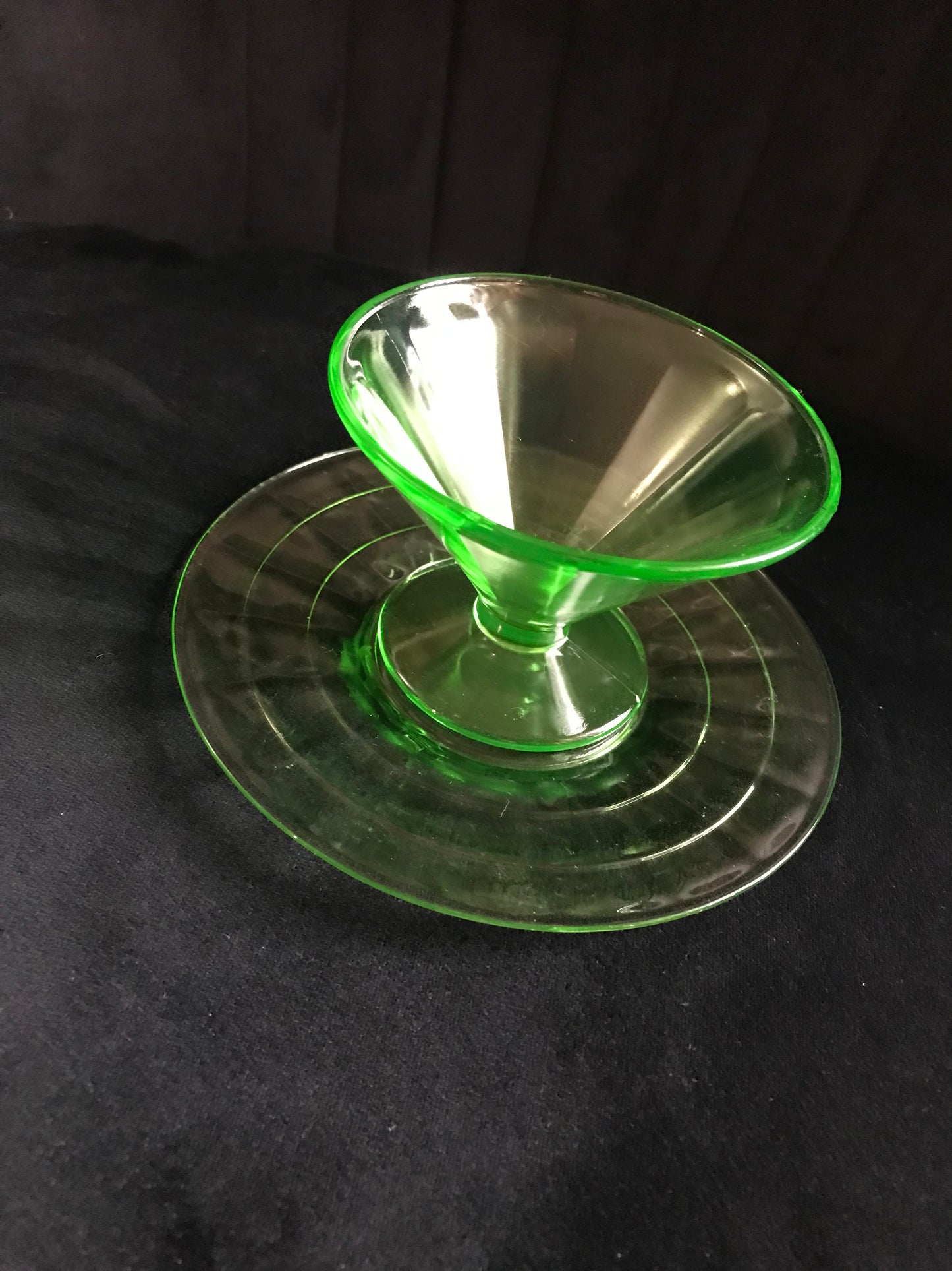Hazel Atlas Sorbet Dish & Saucer Set