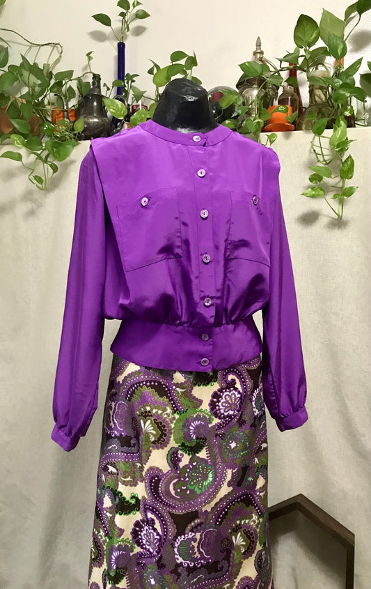 Vintage Violet 80's Button Down Blouse