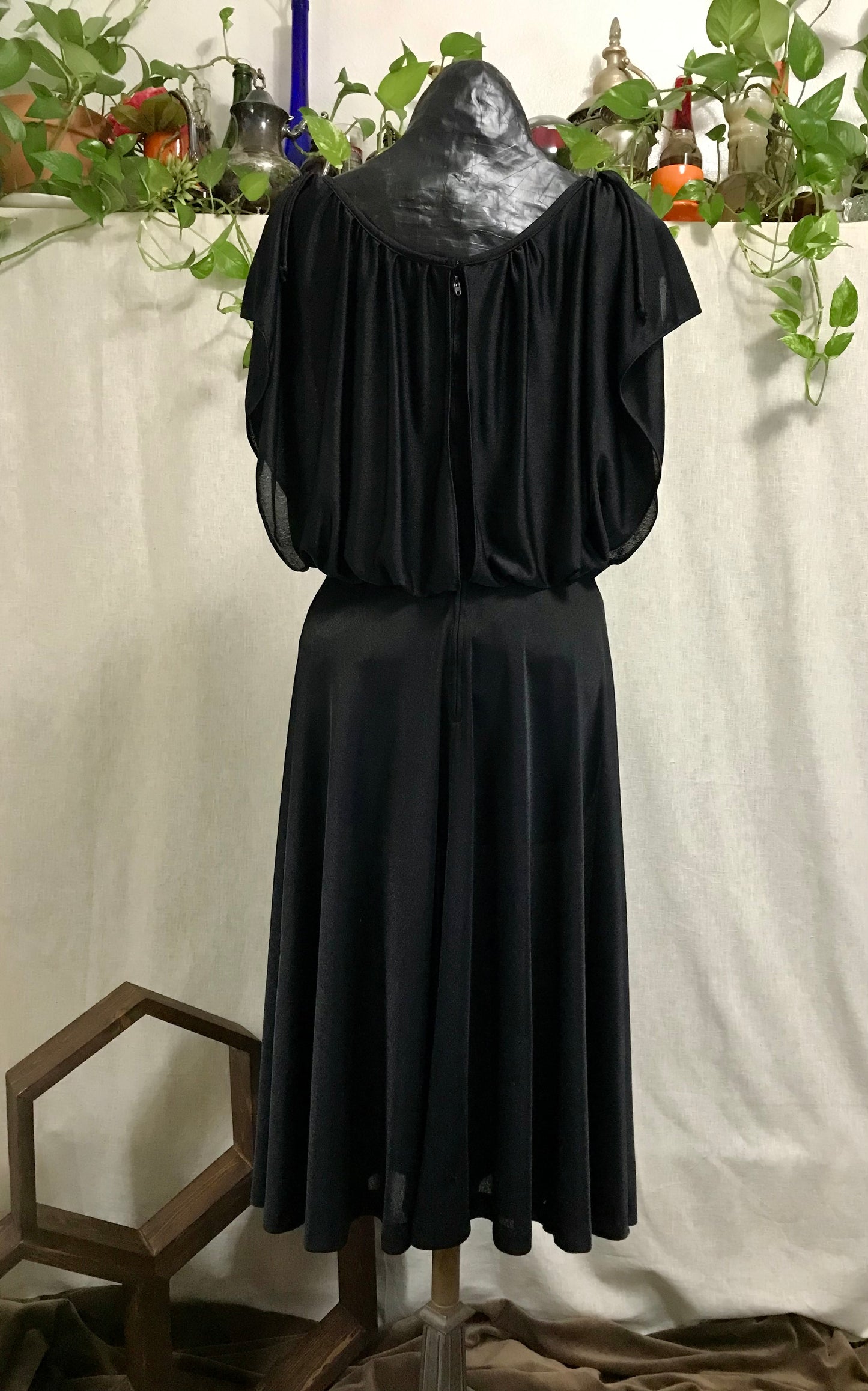 Classic in Black 70's Midi Dress