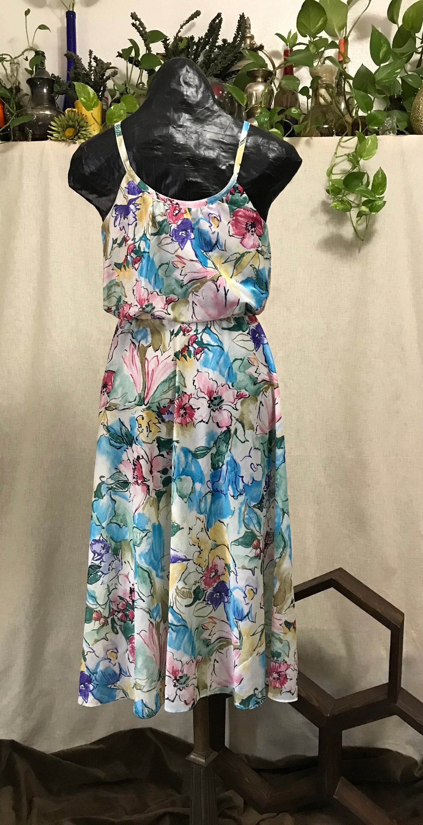 Watercolor Whimsey 80's Summer Dress