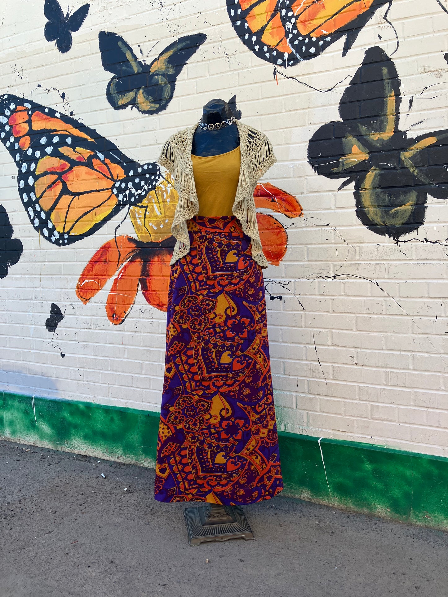 70's Bold Bohemian Maxi Skirt