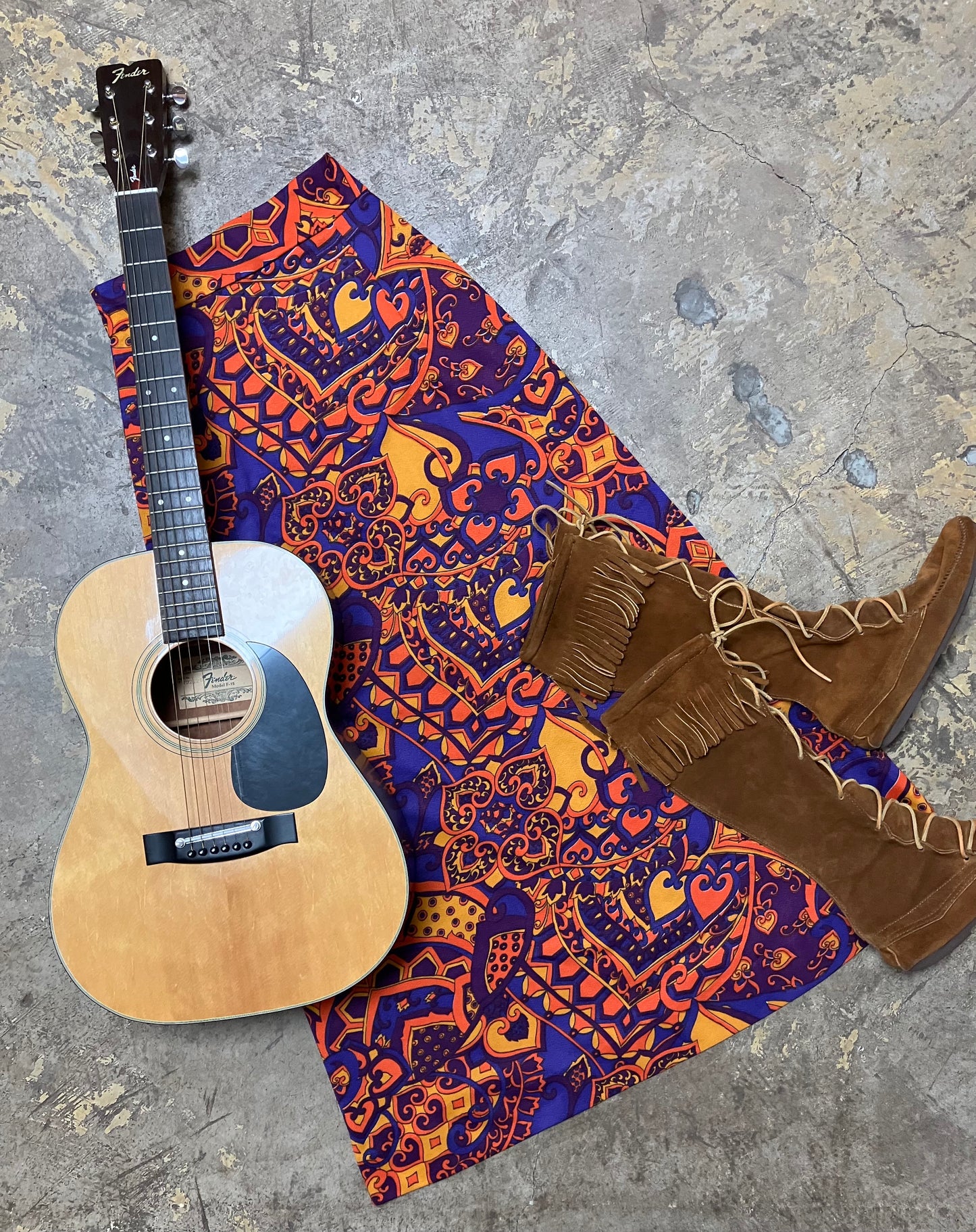 70's Bold Bohemian Maxi Skirt