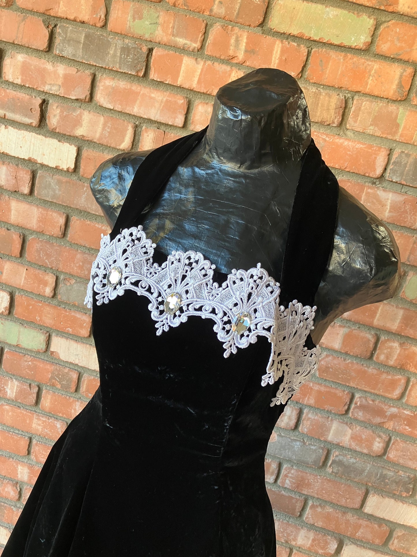 Velvet Halter Cocktail Dress by Jessica McClintock