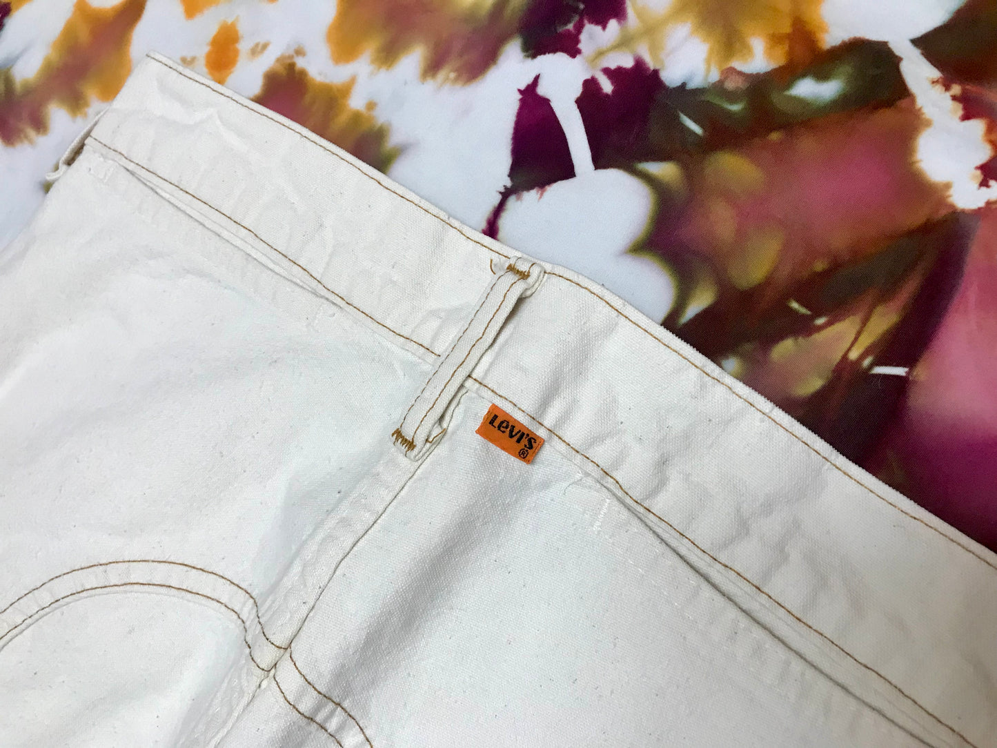 70's Levi Saddleback Cream Bellbottoms