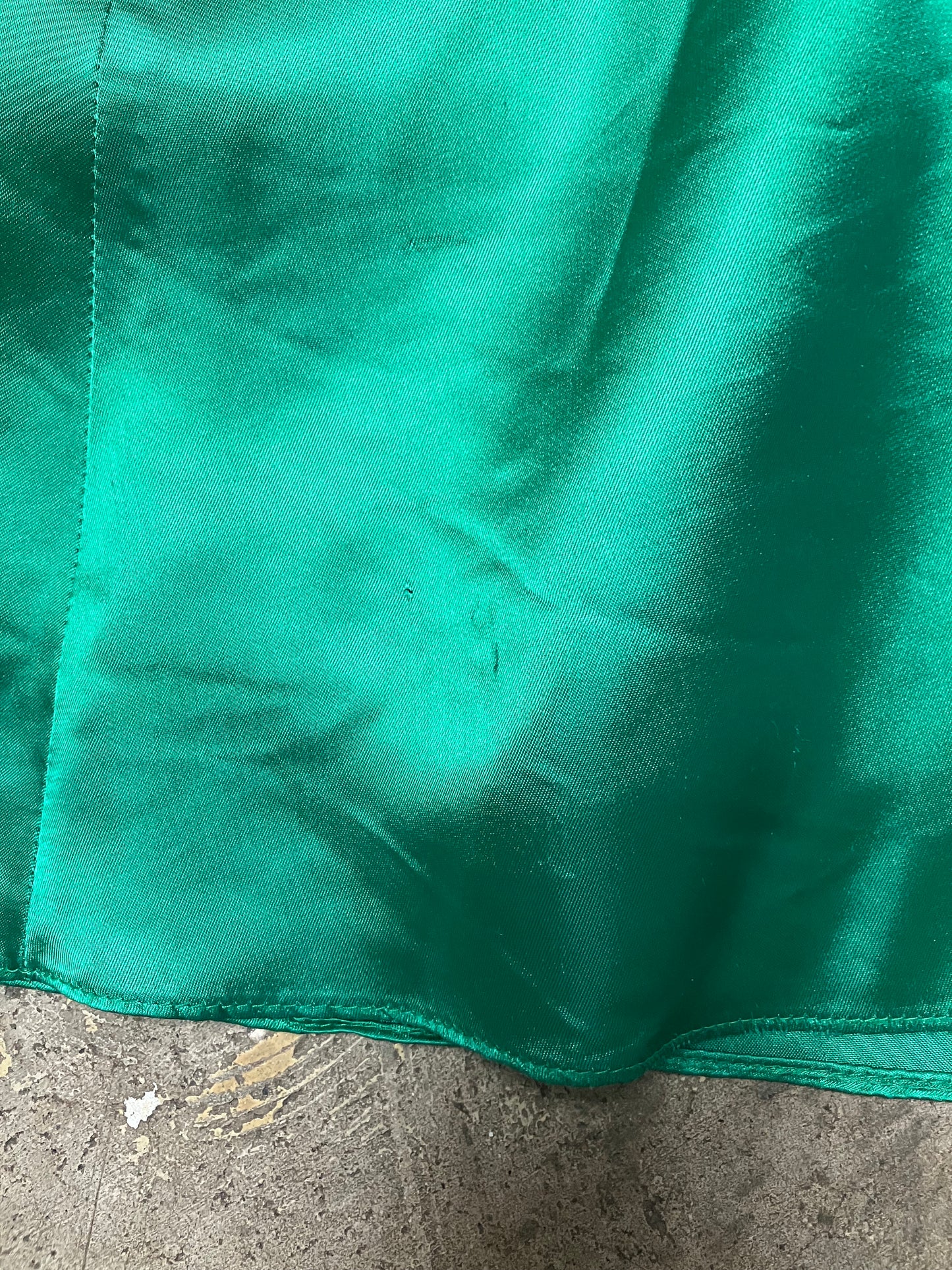1980's Emerald Green Satin Gunne Sax Cocktail Dress