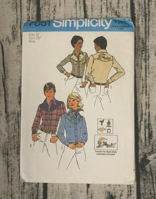 Simplicity 7051 Misses' Western Shirt