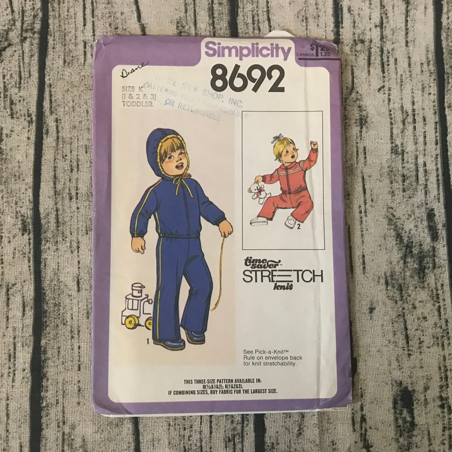 Simplicity 8692 Toddler Jacket and Pant set