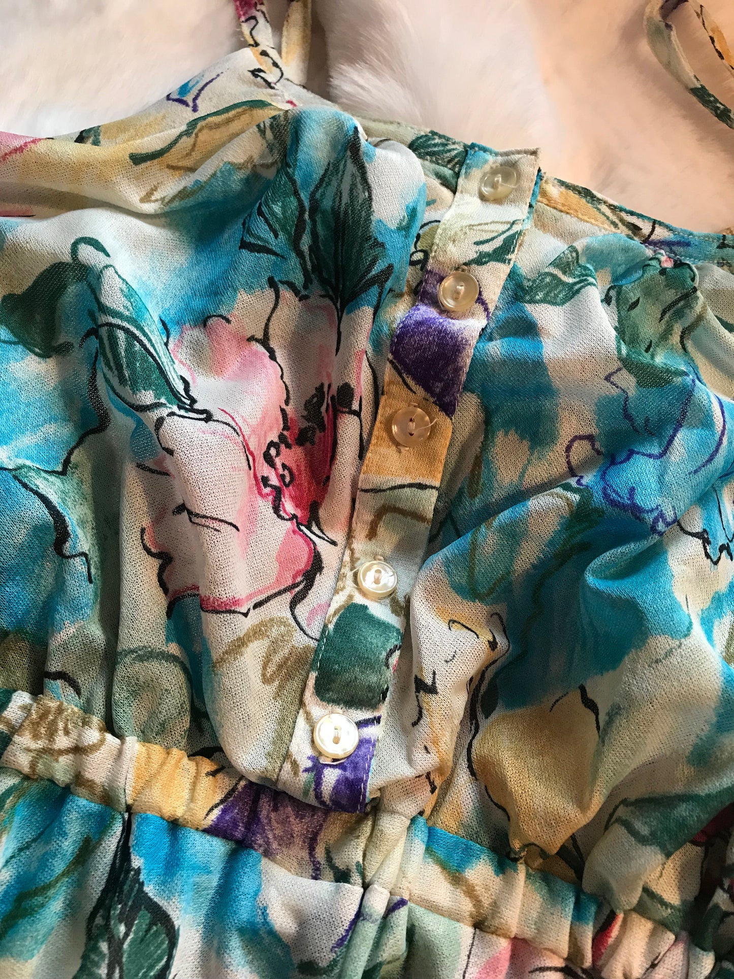 Watercolor Whimsey 80's Summer Dress