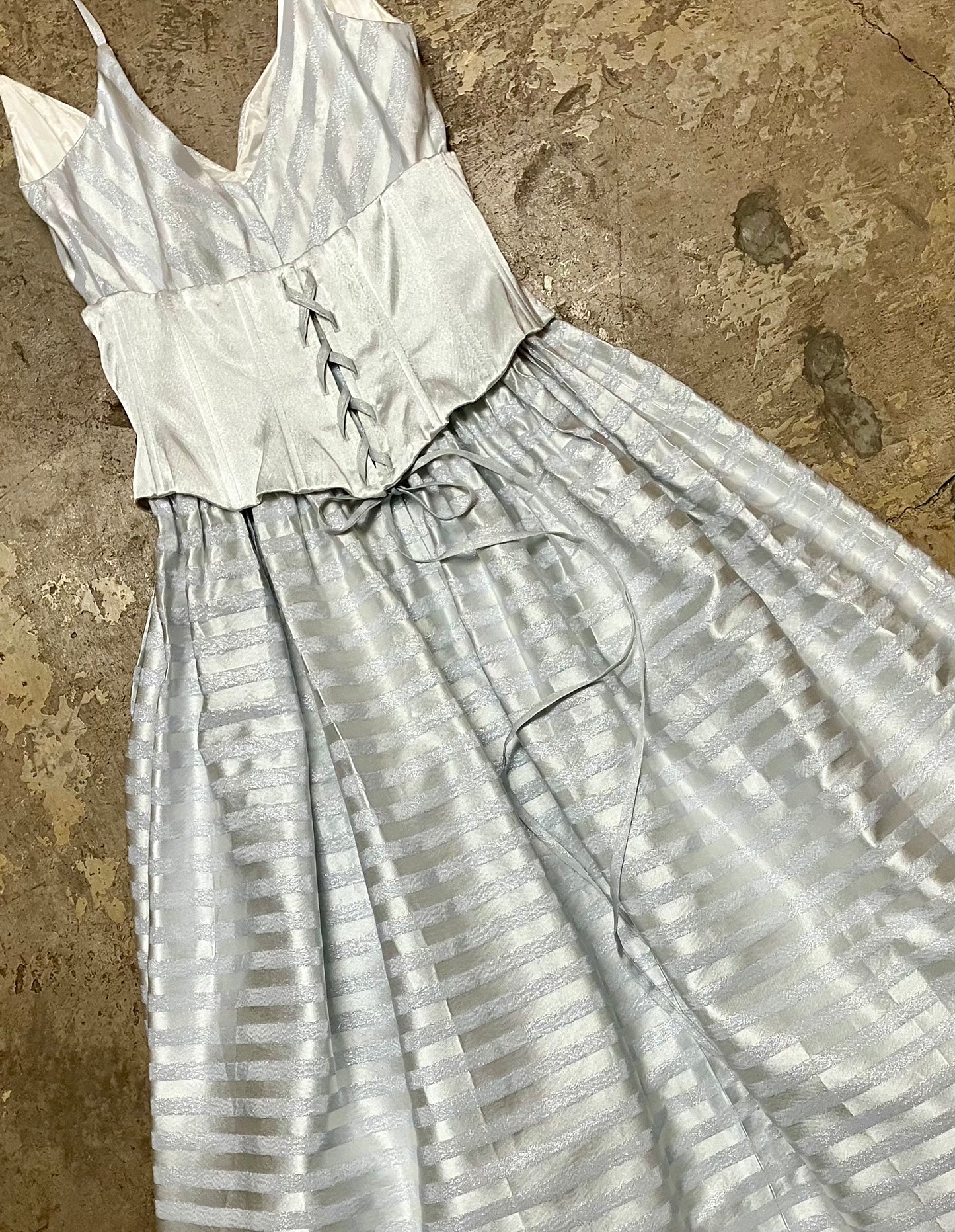 Sensational in Silver Scott McClintock Corset Gown