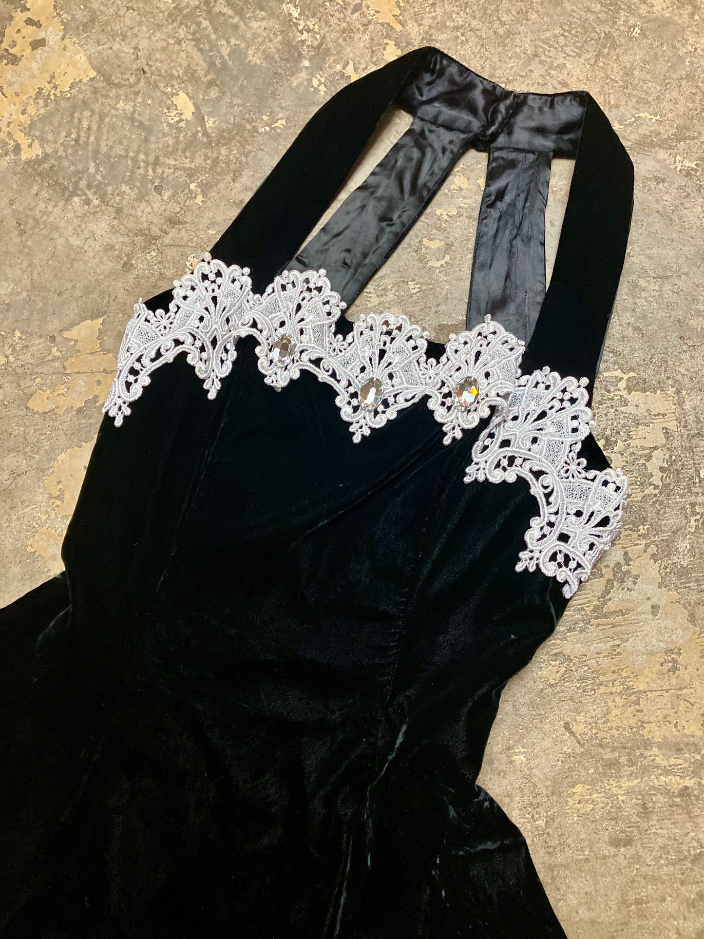 Velvet Halter Cocktail Dress by Jessica McClintock