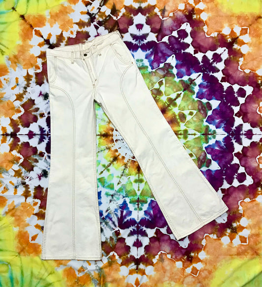 70's Levi Saddleback Cream Bellbottoms