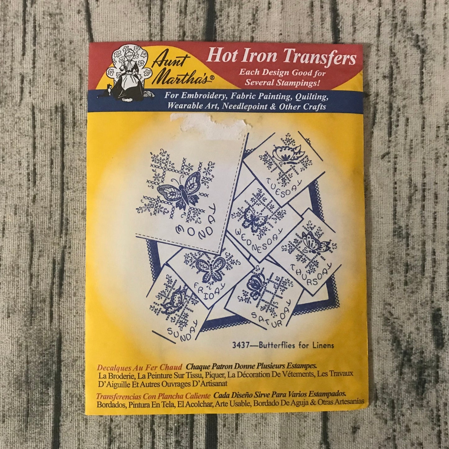 Aunt Martha’s 3437 Butterflies for Linens Hot Iron Transfers