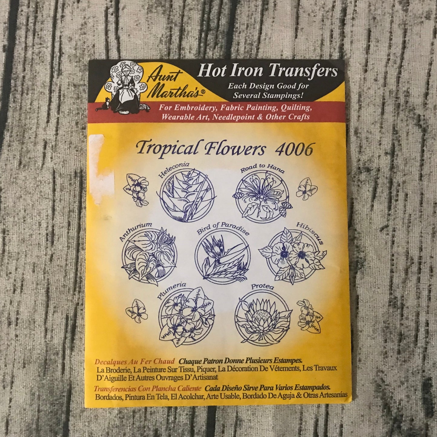 Aunt Martha’s 4006 Tropical Flowers Hot Iron Transfers