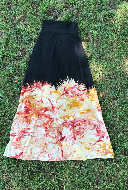 Flowy Flames Maxi Skirt