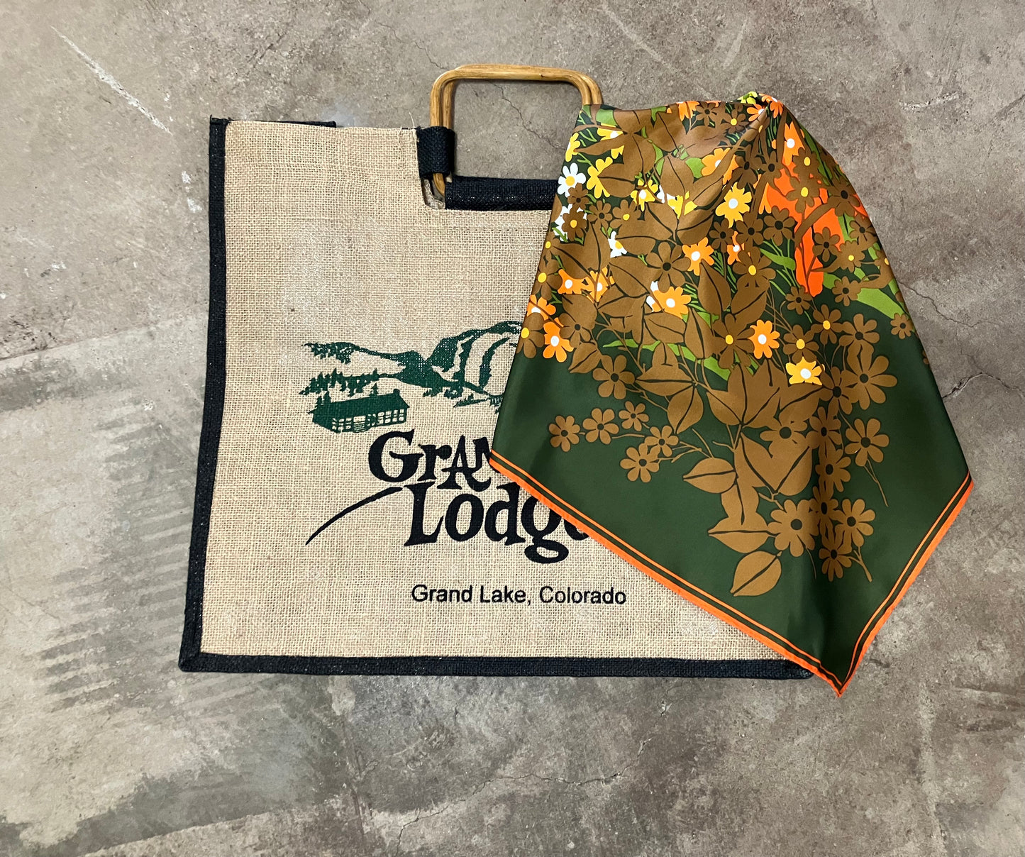 1970's Floral Rain Scarf