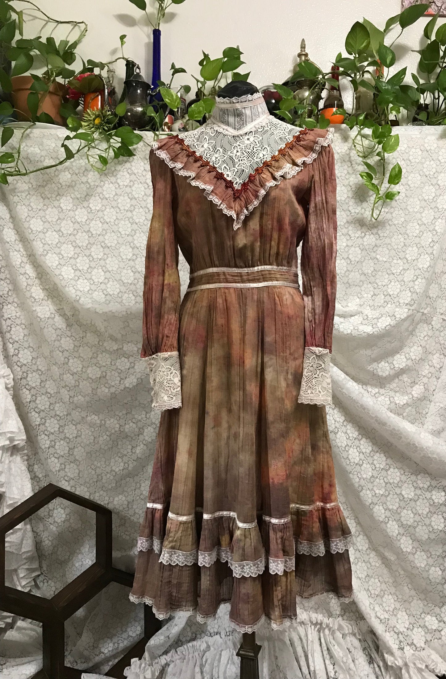 Tie Dye Gauze & Lace Gunne Sax